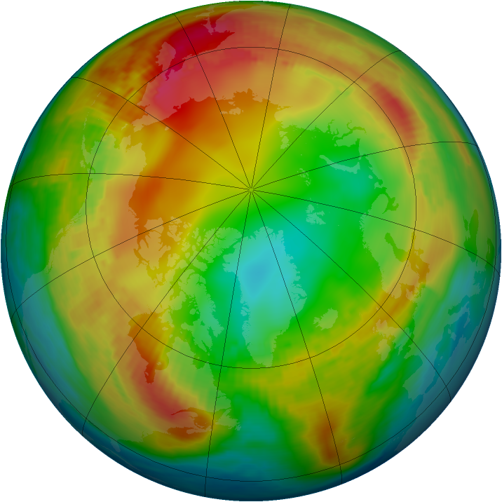 Arctic ozone map for 24 January 1980